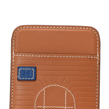 Hermes Swift Stitched Faubourg MagSafe Card Holder Gold Bleu De France Orange 8 of 9