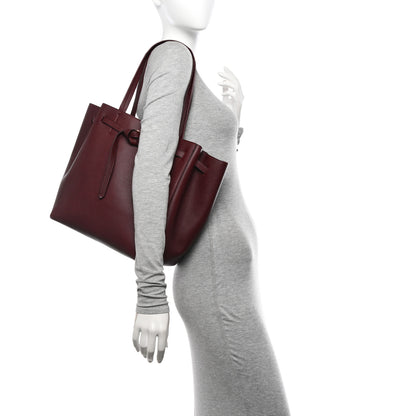 Celine Soft Grained Calfskin Small Belt Cabas Phantom Burgundy 2 of 10