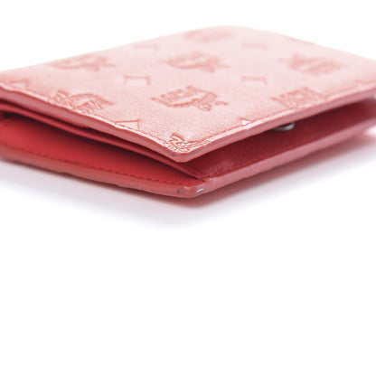 MCM Calfskin Ottomar Monogram Bi-Fold Wallet Hot Coral 8 of 10