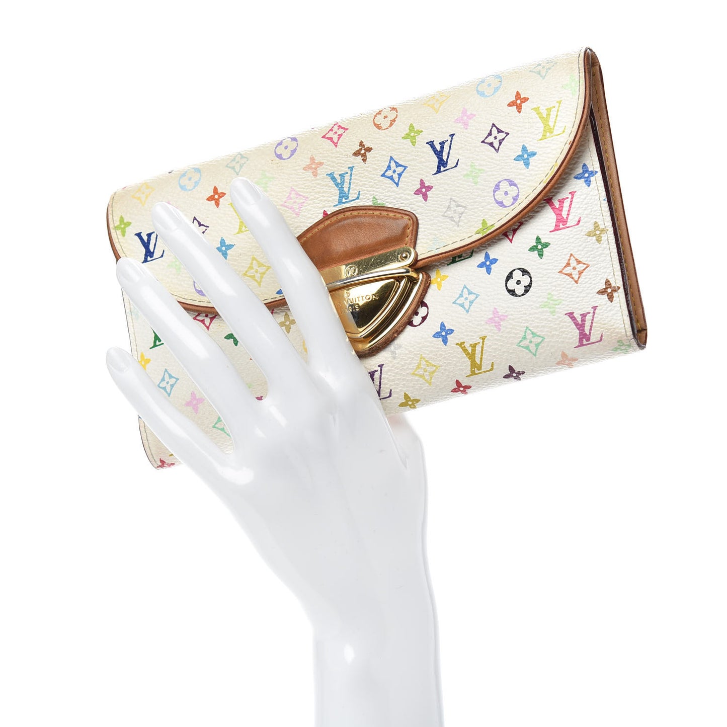 Monogram Multicolor Eugenie Wallet White