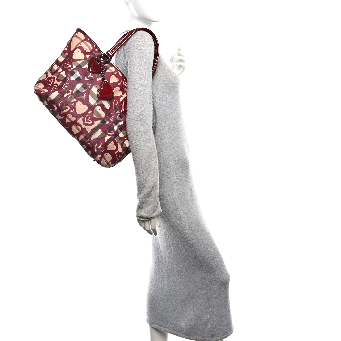 Nova Check Heart Tote Red