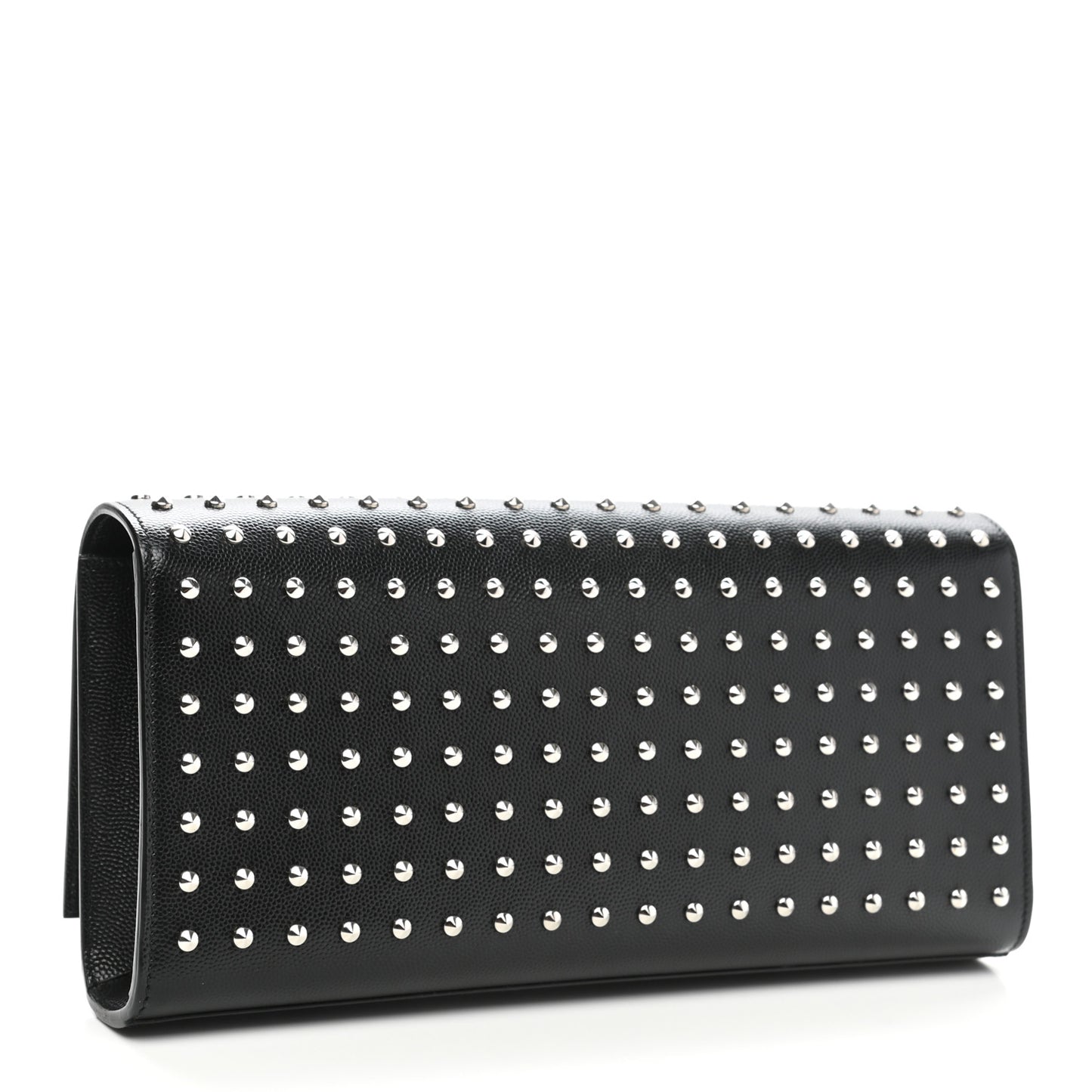 Grain De Poudre Classic Monogram Studded Clutch Black