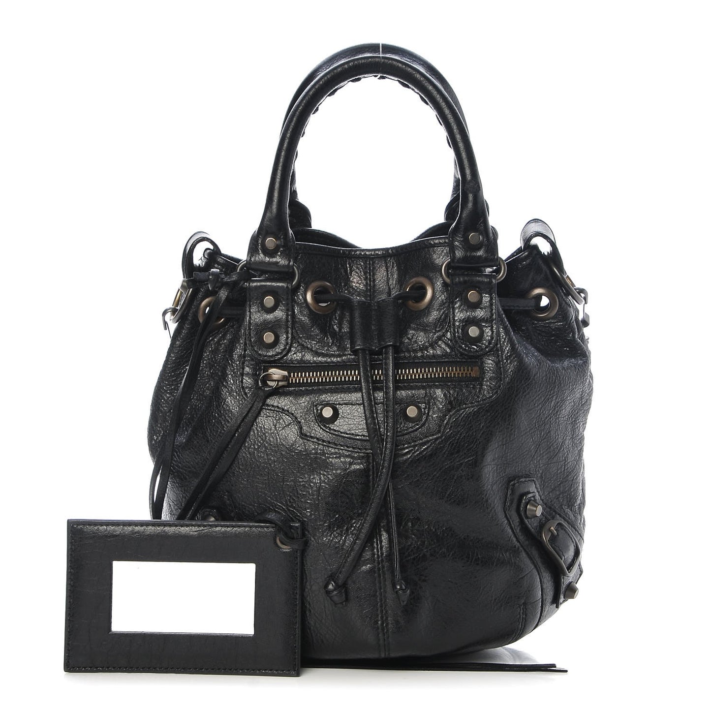 Agneau Classic Hardware Mini Pompon Black