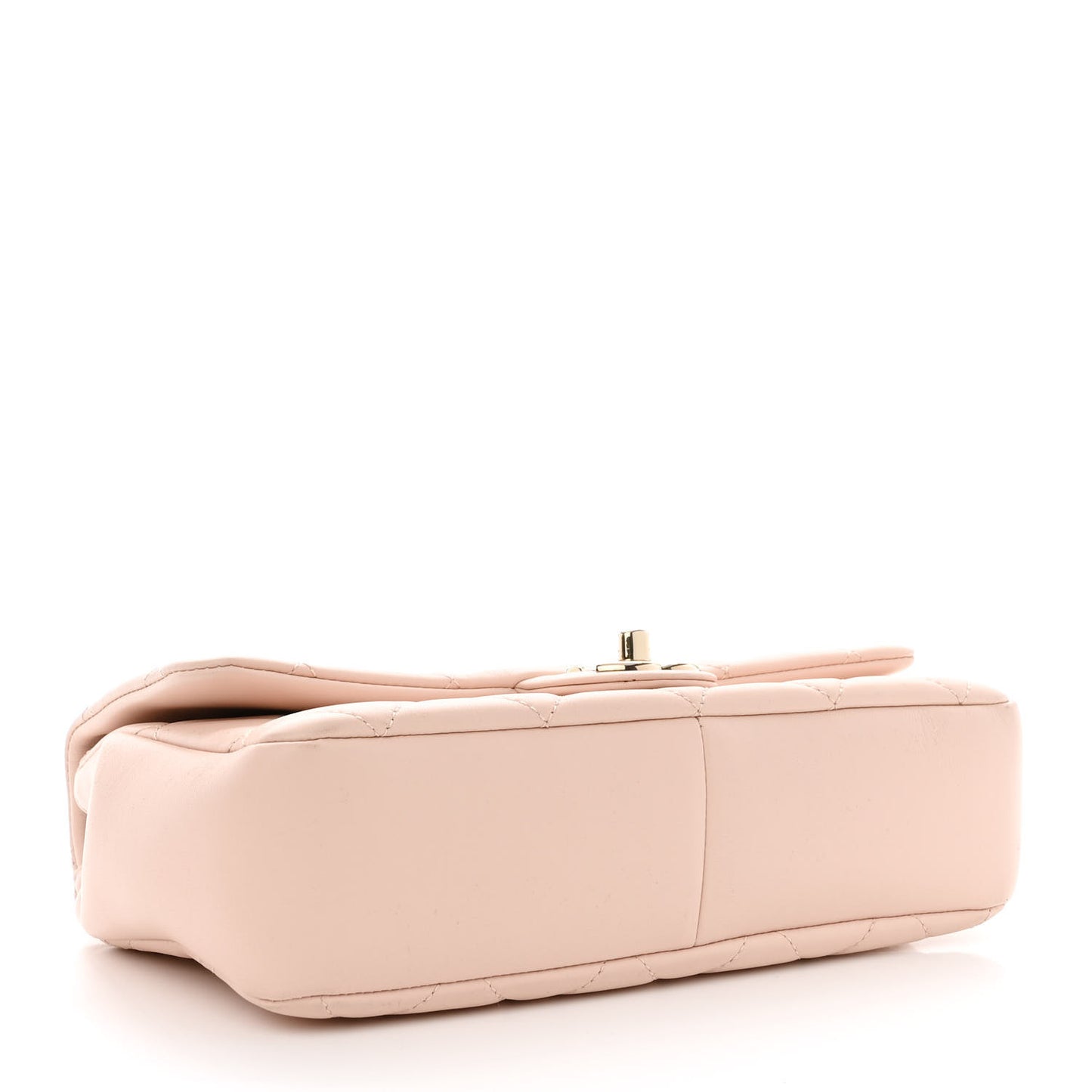 Lambskin Quilted Resin Bi-Color Chain Flap Bag Light Beige