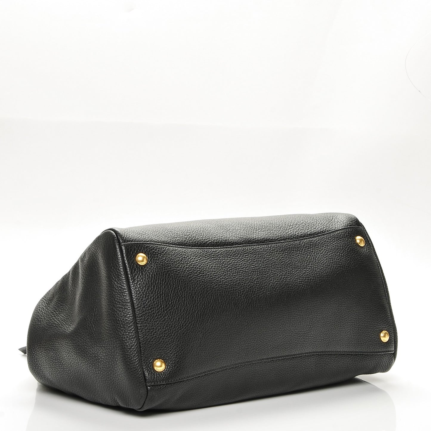 Vitello Daino Top Handle Tote Nero Black