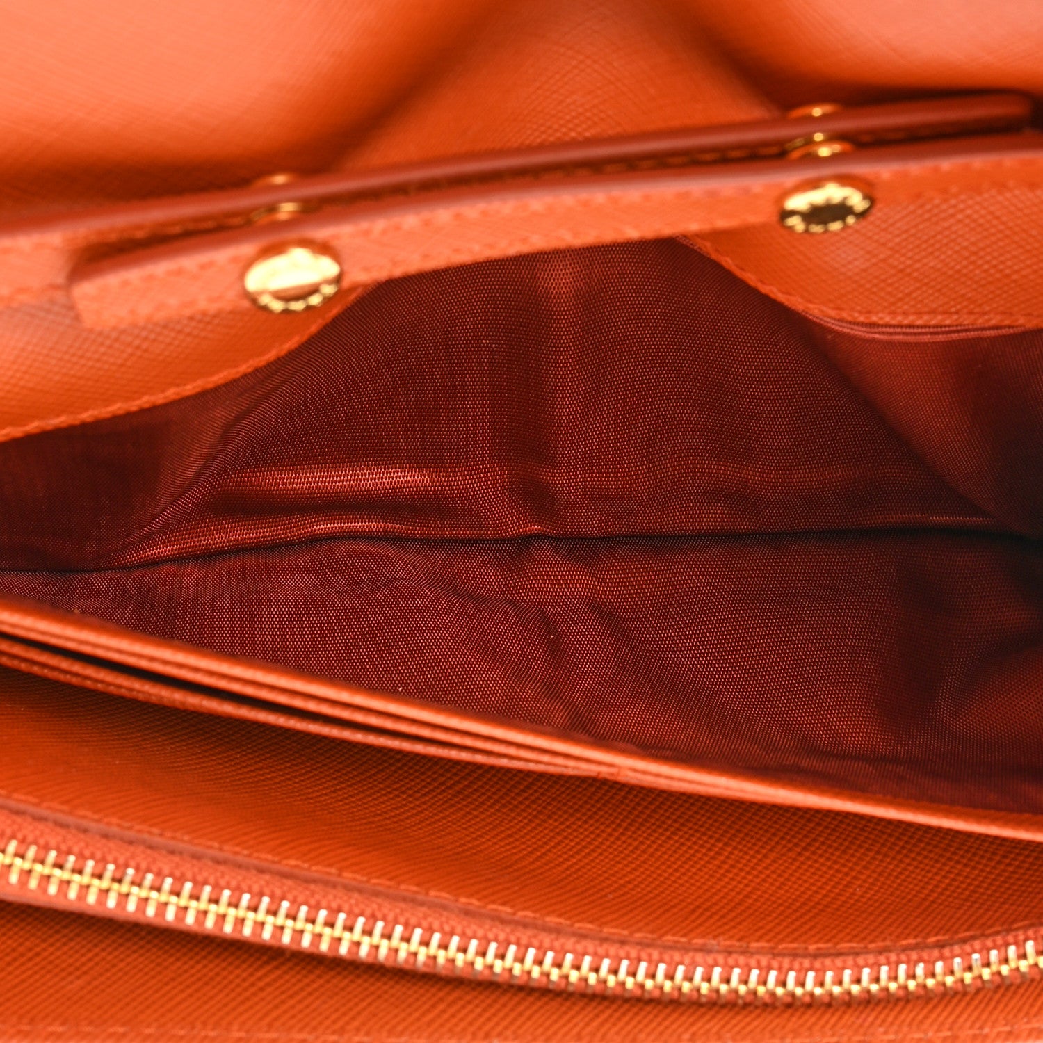 Prada Saffiano Metal Oro Chain Wallet Papaya 9 of 15