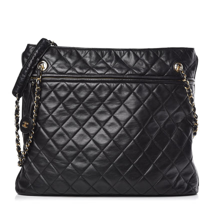 Chanel Lambskin Quilted Shopping Tote Black 1 of 13