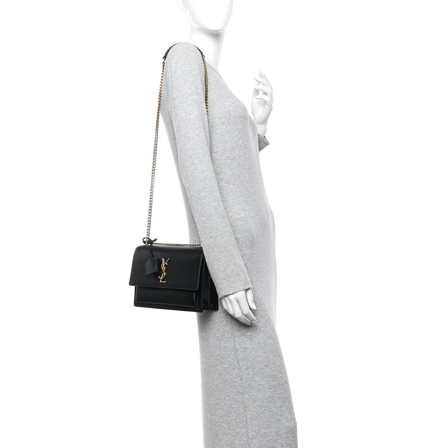 Saint Laurent Calfskin Medium Monogram Sunset Black 2 of 9