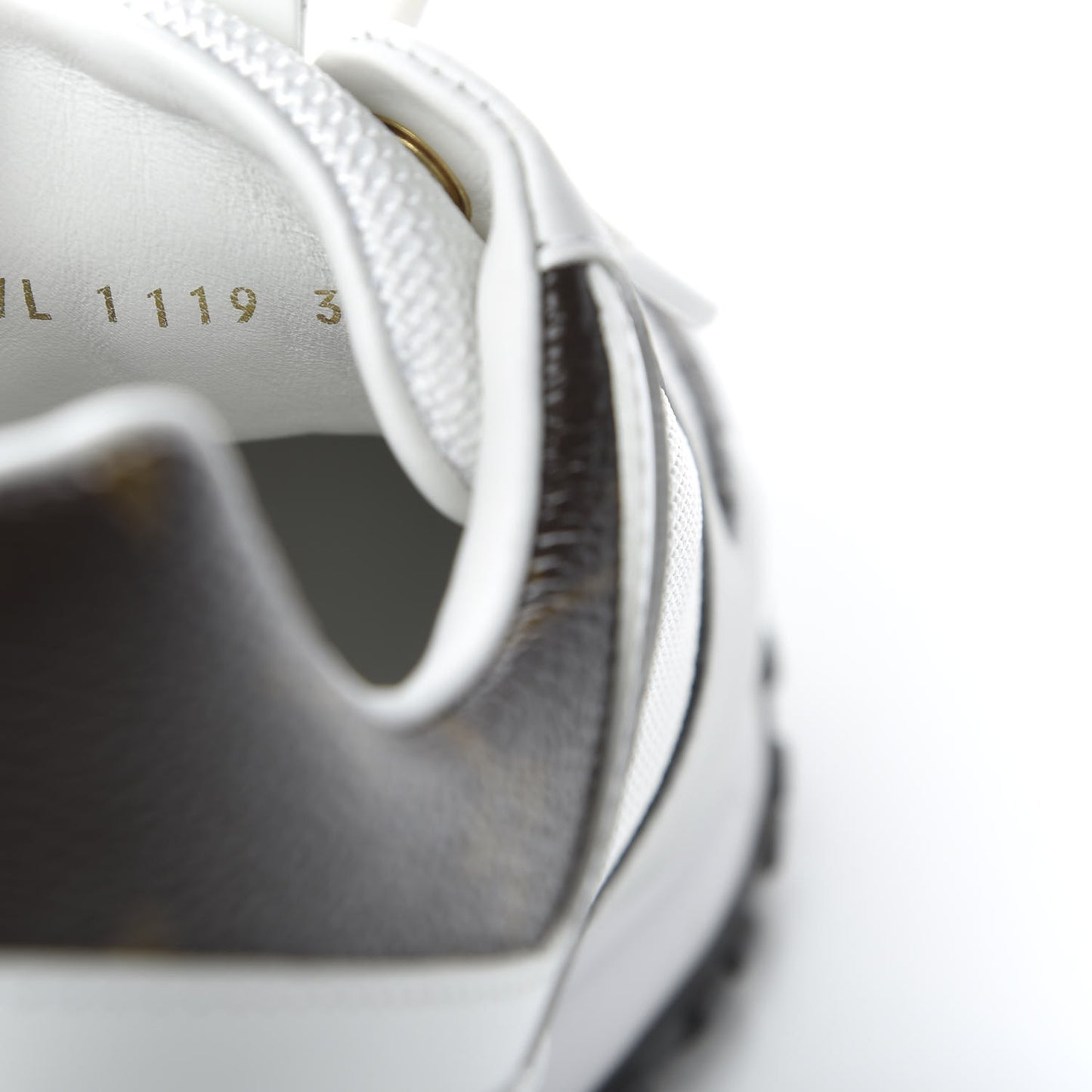 Calfskin Monogram Run Away Sneakers 37.5 White