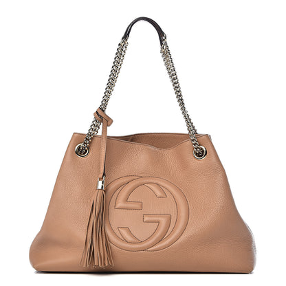 Gucci Pebbled Calfskin Medium Soho Chain Shoulder Bag Rose Beige 1 of 20