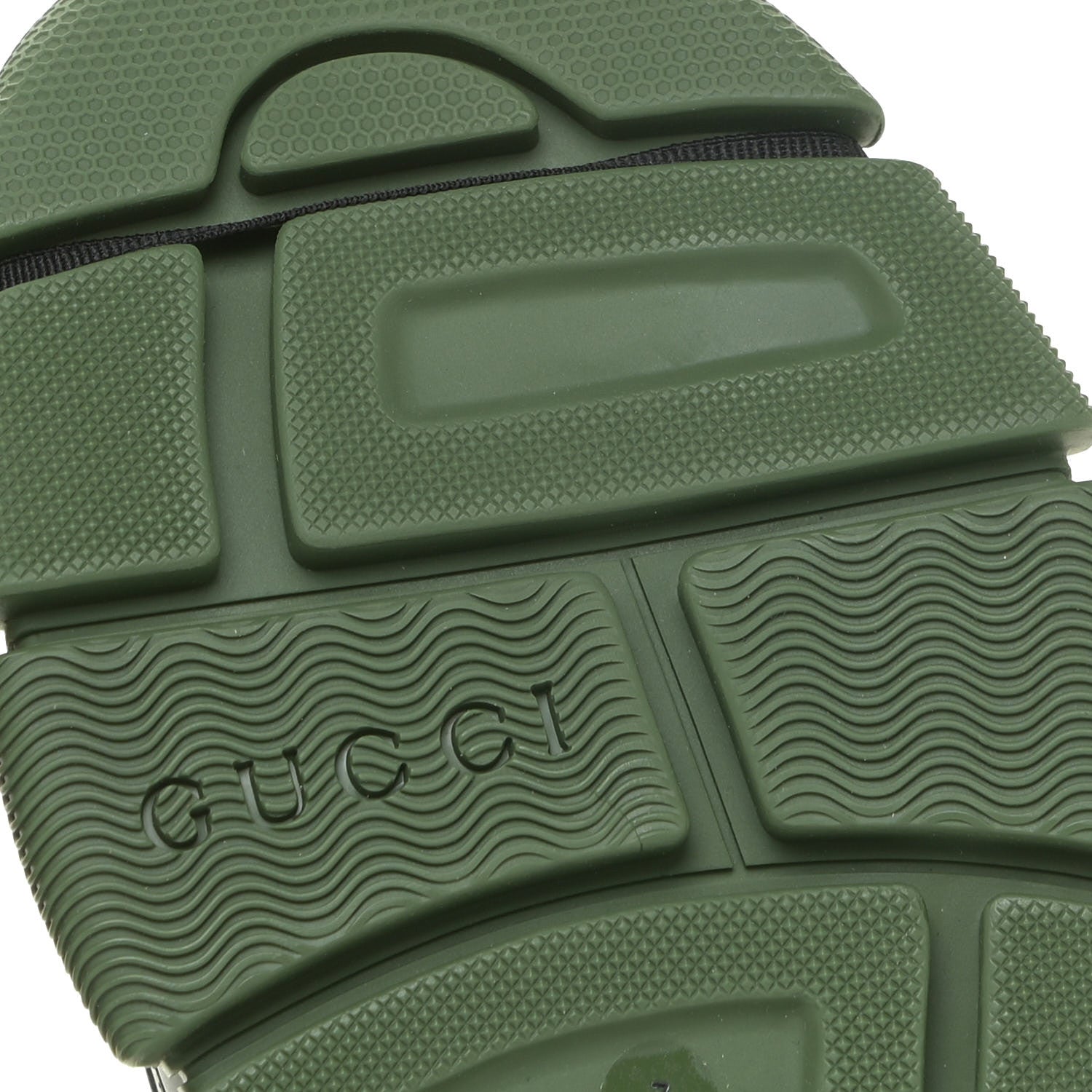 Gucci X SEGA Mesh Suede Calfskin Removable Crystals Mens Flashtrek Sneakers 7 Loess Black Olive Green 8 of 14