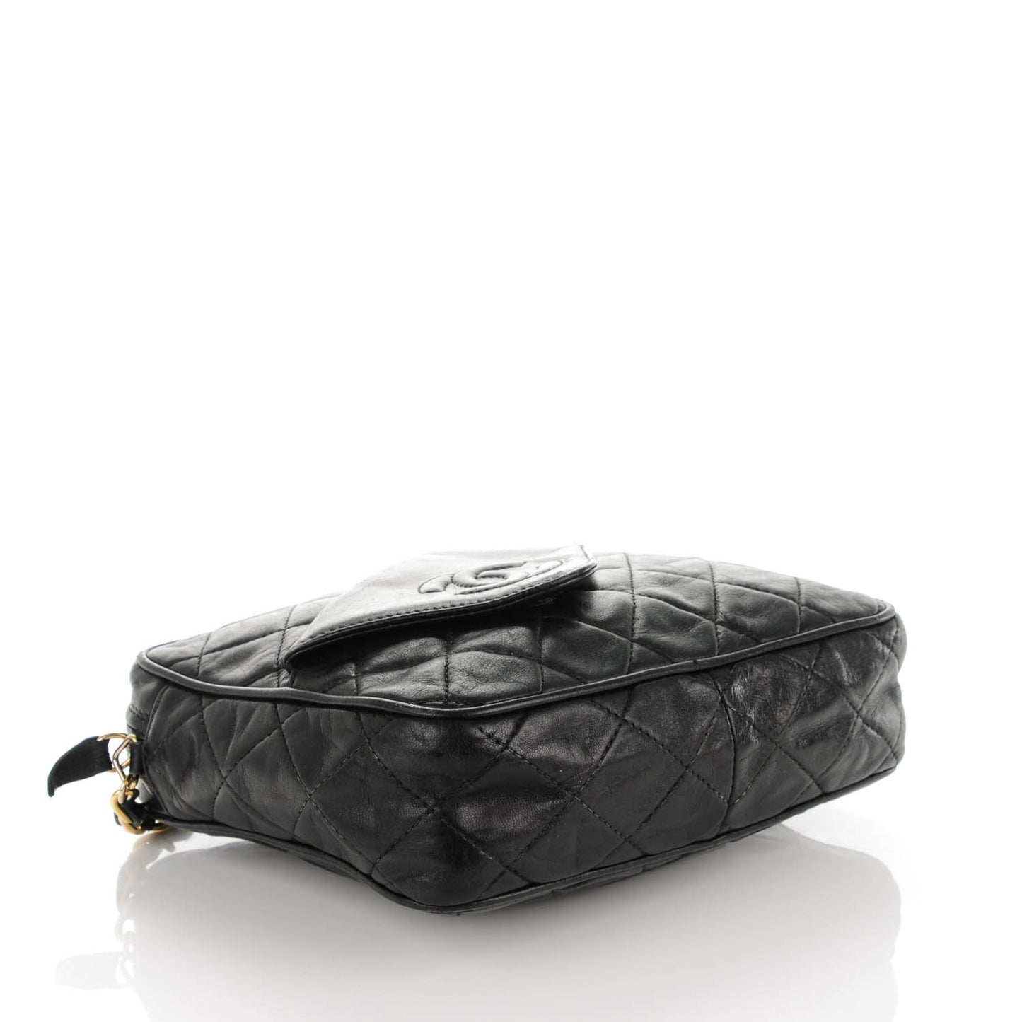 Lambskin Quilted Camera Case Black
