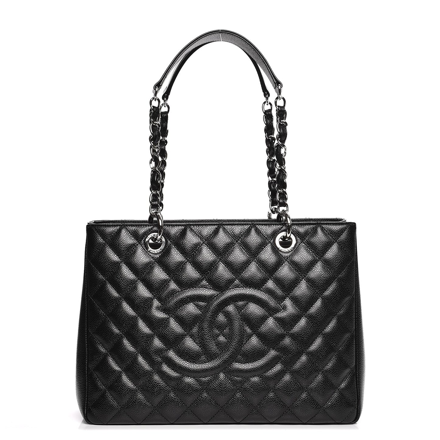 Caviar Quilted Grand Shopping Tote GST Black