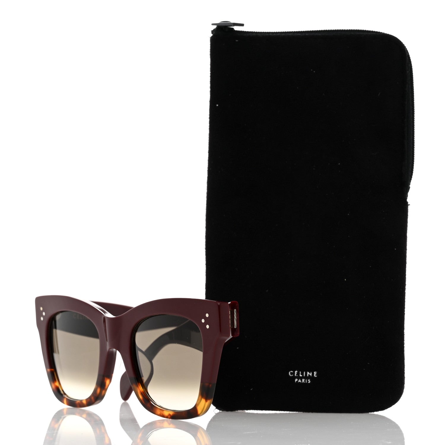 Celine Catherine Sunglasses CL 41098/F/S Burgundy Havana 7 of 7