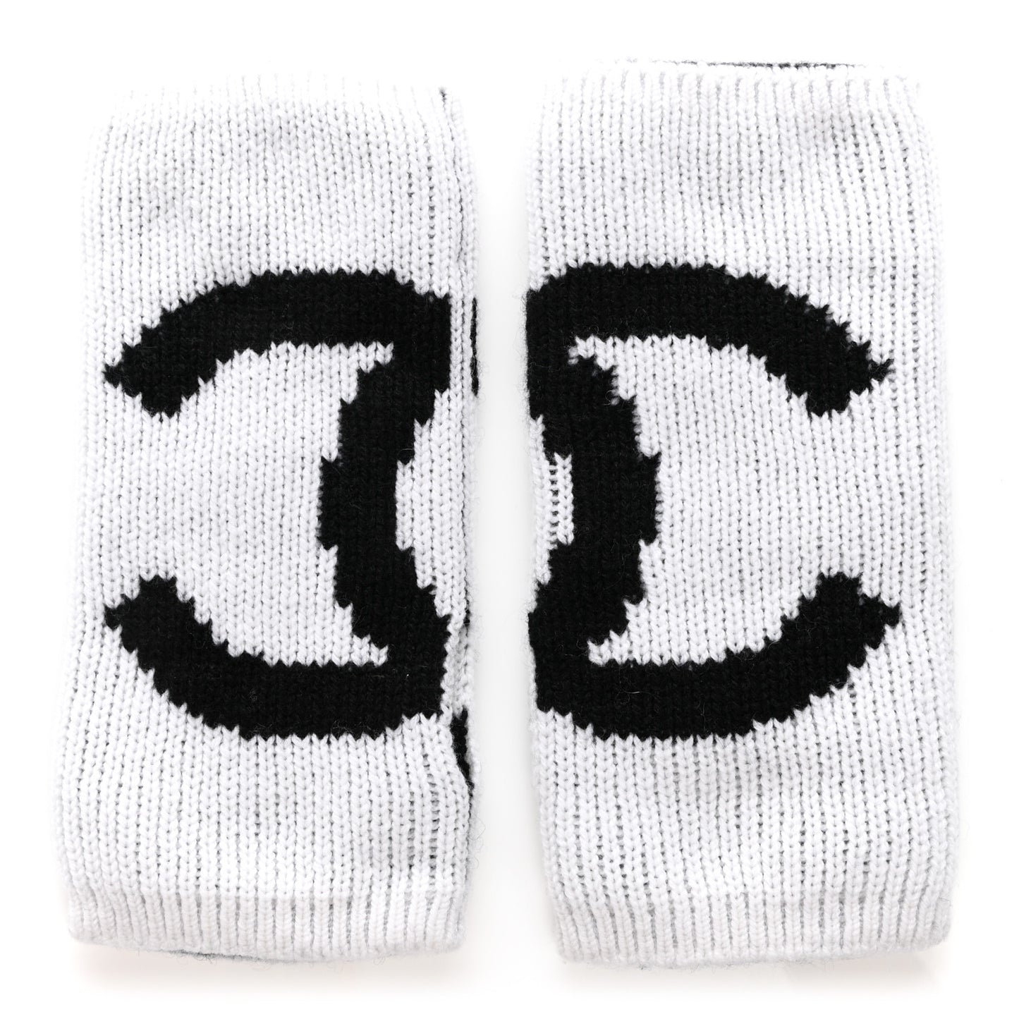 Cashmere CC Fingerless Gloves White Black
