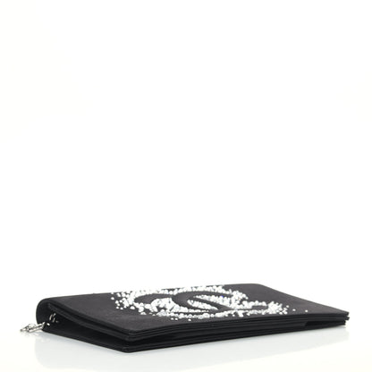Chanel Satin Diamante Evening Clutch Bag Black 3 of 9