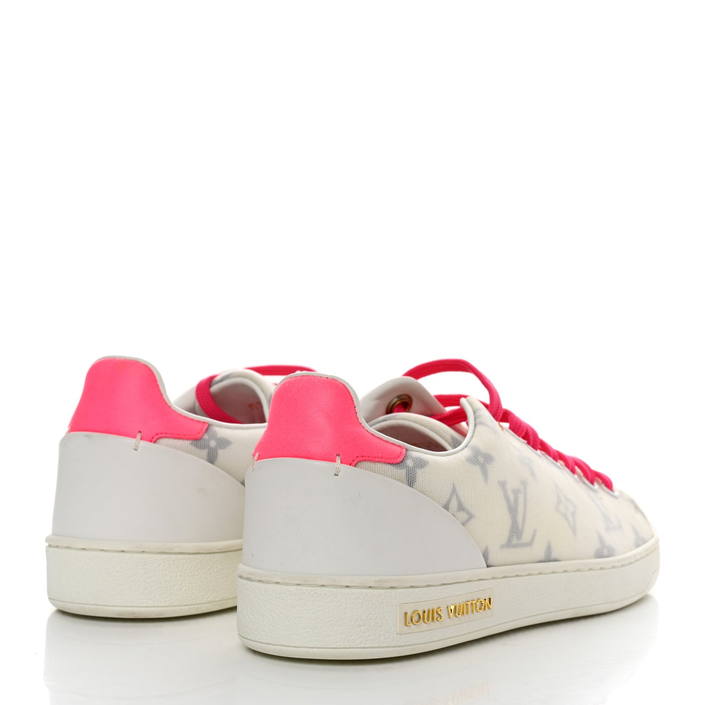 Technical Fabric Calfskin Monogram Frontrow Sneakers 36 Pink