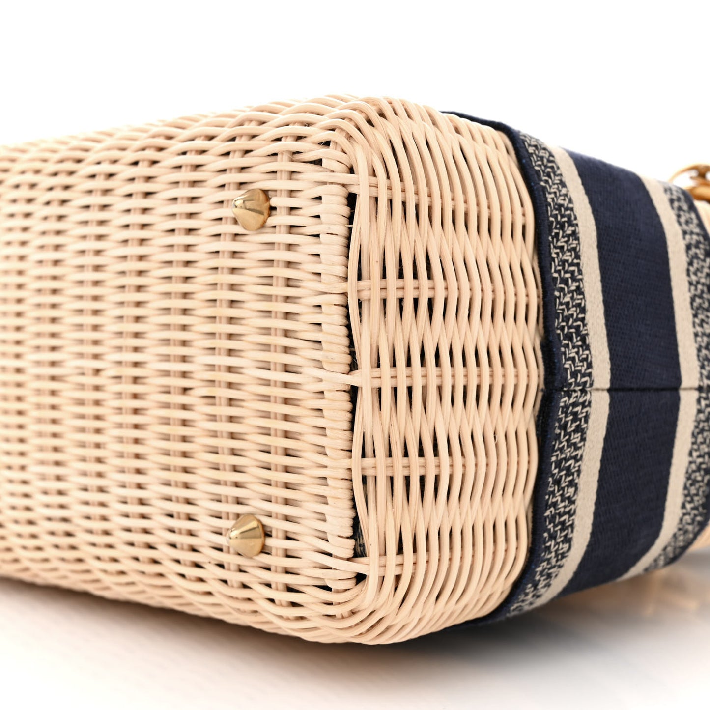 Wicker Oblique Medium Lady Dior Bag Blue