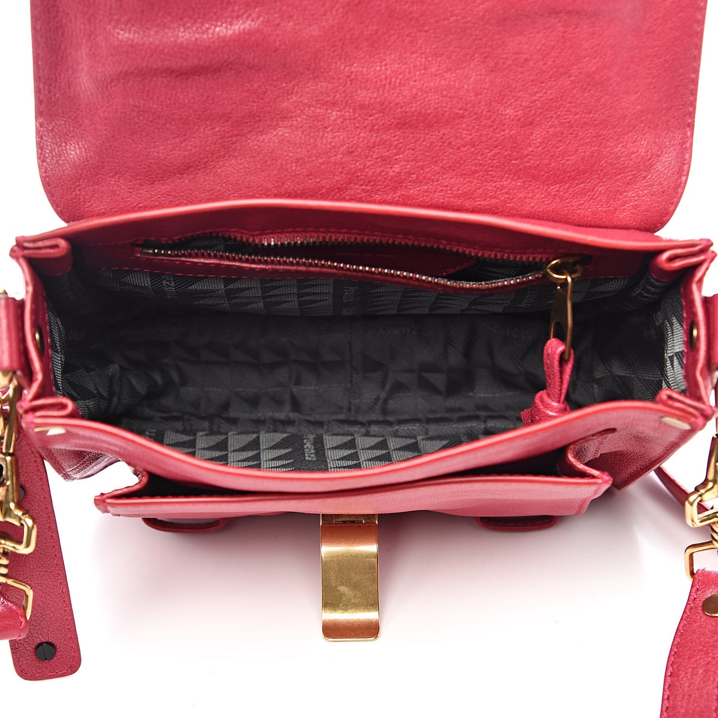Lambskin PS1 Mini Pouch Messenger Bag Raspberry