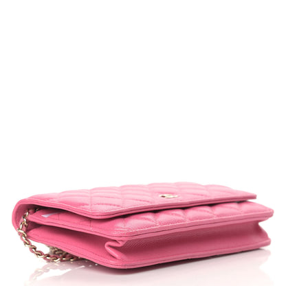 Chanel Caviar Quilted Wallet on Chain WOC Pink 4 of 11
