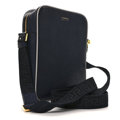 Versace Grained Calfskin Pop Medusa Messenger Bag Blue Nights Cloud 2 of 11