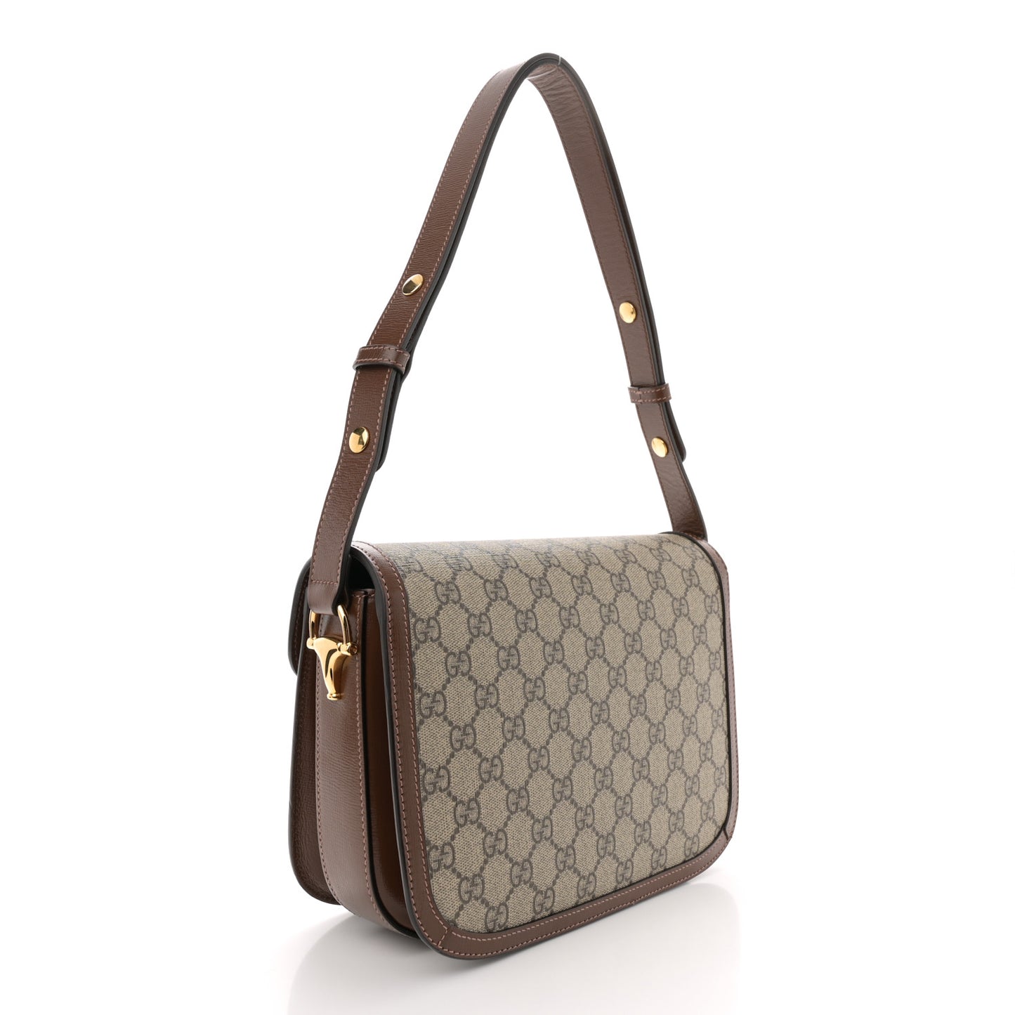 GG Supreme Monogram Horsebit 1955 Shoulder Bag Beige Brown Sugar