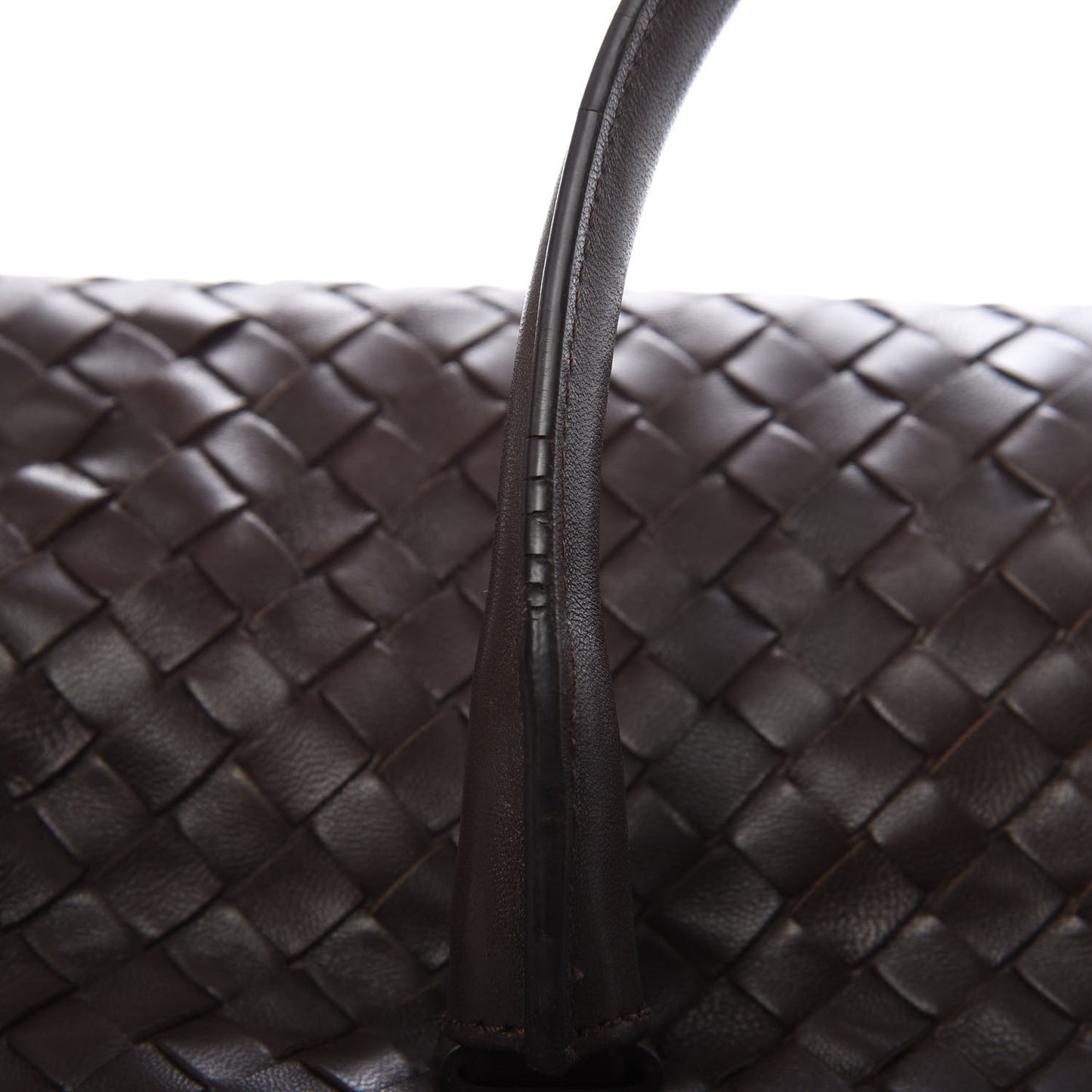 Nappa Intrecciato Frame Shoulder Bag Ebano