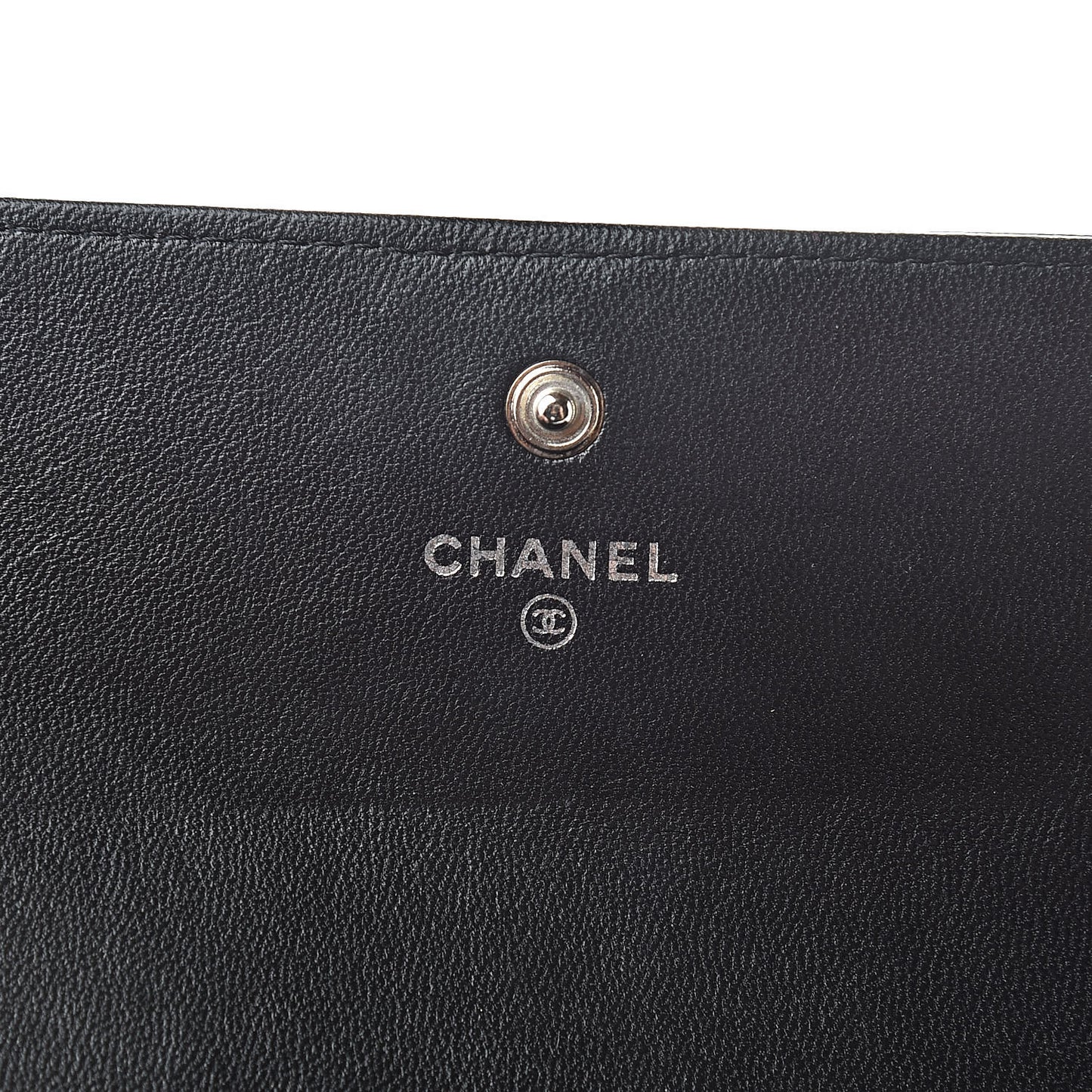 Lambskin Quilted Boy Flap Wallet Black
