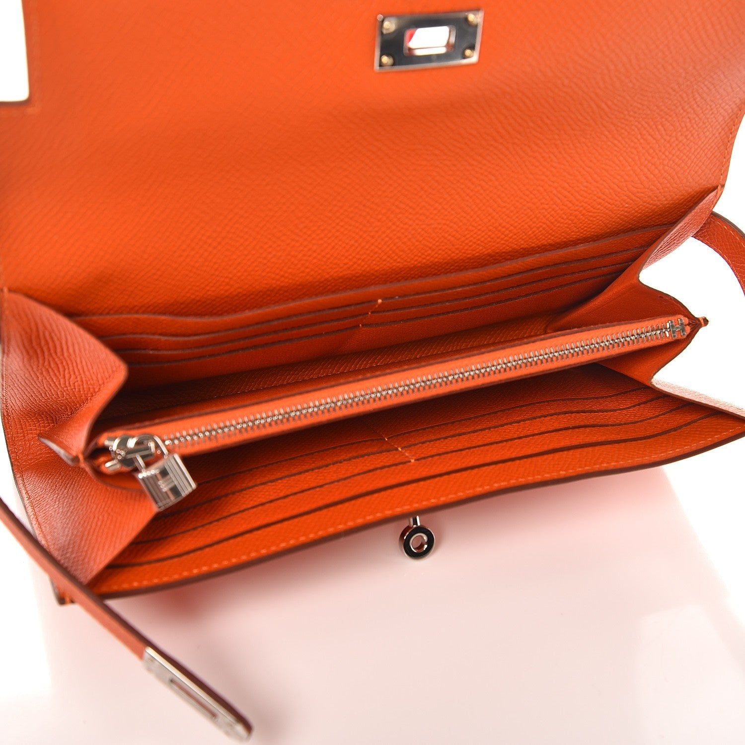 Hermes Epsom Kelly Longue Wallet Orange 5 of 9