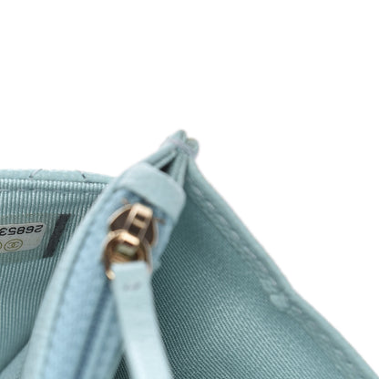 Chanel Caviar Quilted Wallet On Chain WOC Light Blue 8 of 10