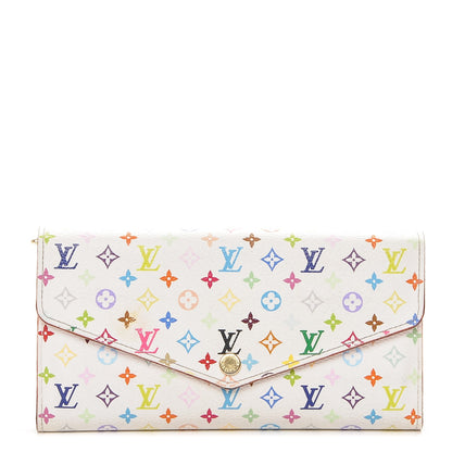 Louis Vuitton Monogram Multicolor Sarah Wallet NM White Litchi 1 of 6