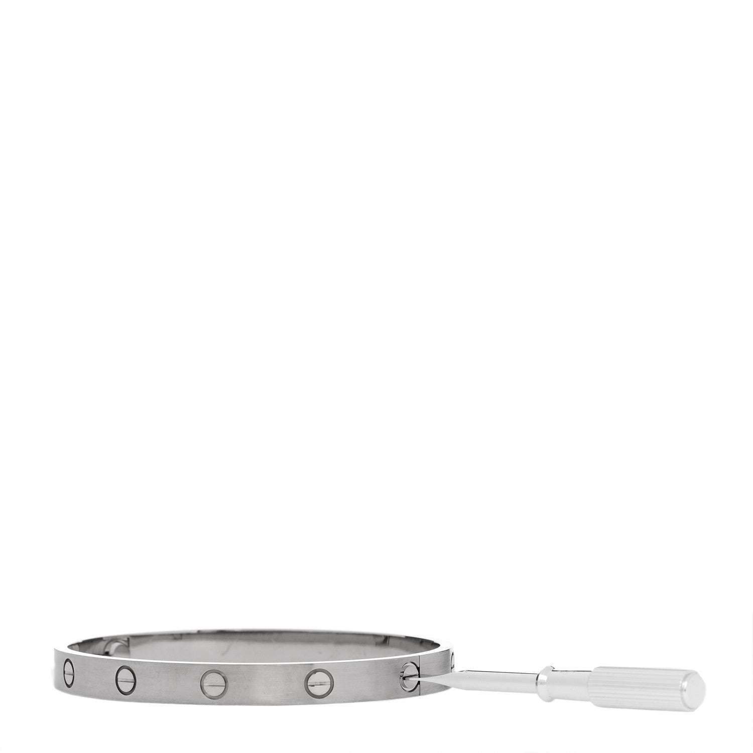 Cartier 18K White Gold Brushed Finish LOVE Bracelet 18 3 of 9