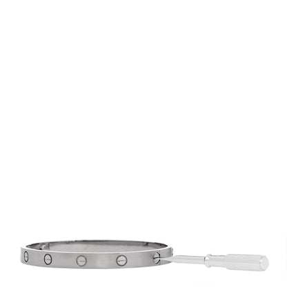 Cartier 18K White Gold Brushed Finish LOVE Bracelet 18 3 of 9