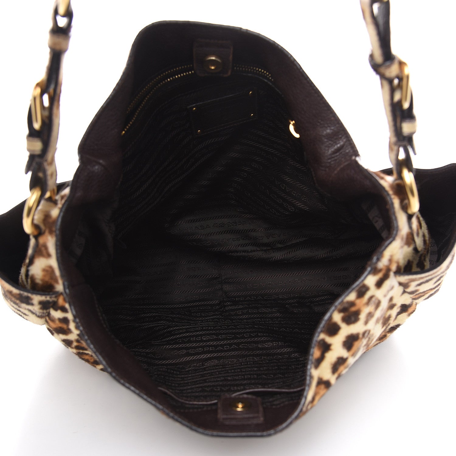 Prada Calf Hair Leopard Print Shoulder Bag Avorio 5 of 20