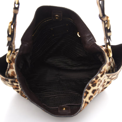 Prada Calf Hair Leopard Print Shoulder Bag Avorio 5 of 20