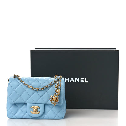 Chanel Lambskin Quilted Mini Pearl Crush Flap Light Blue 10 of 10
