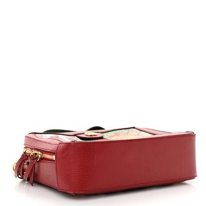 Gucci GG Supreme Monogram Flora Web Small Ophidia Top Handle Shoulder Bag Hibiscus Red 4 of 17