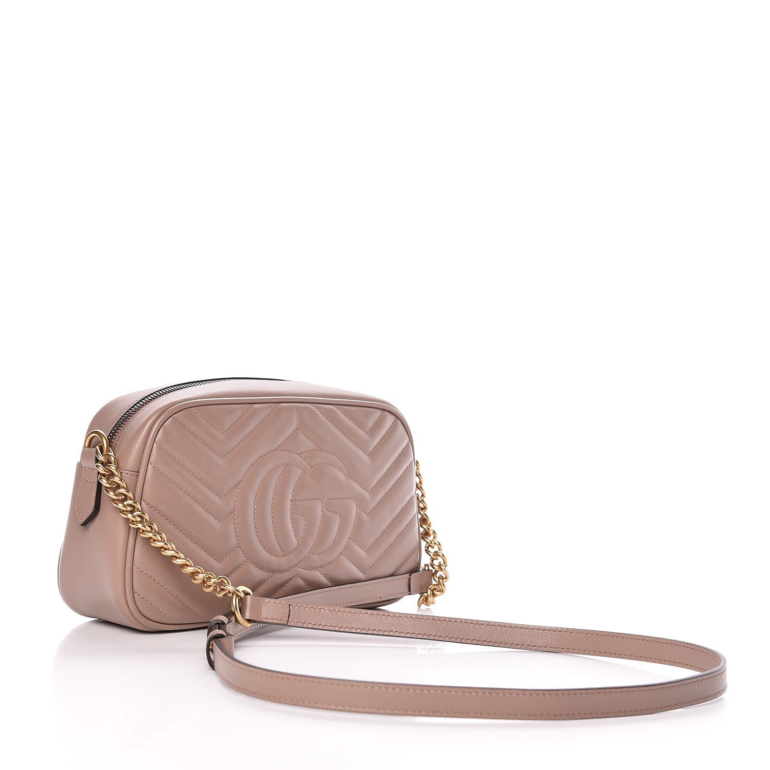 Gucci Calfskin Matelasse Small GG Marmont Chain Shoulder Bag Porcelain Rose 3 of 10