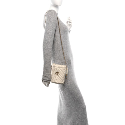 Gucci Calfskin Matelasse Mini GG Marmont 2.0 Bucket Bag White 2 of 10
