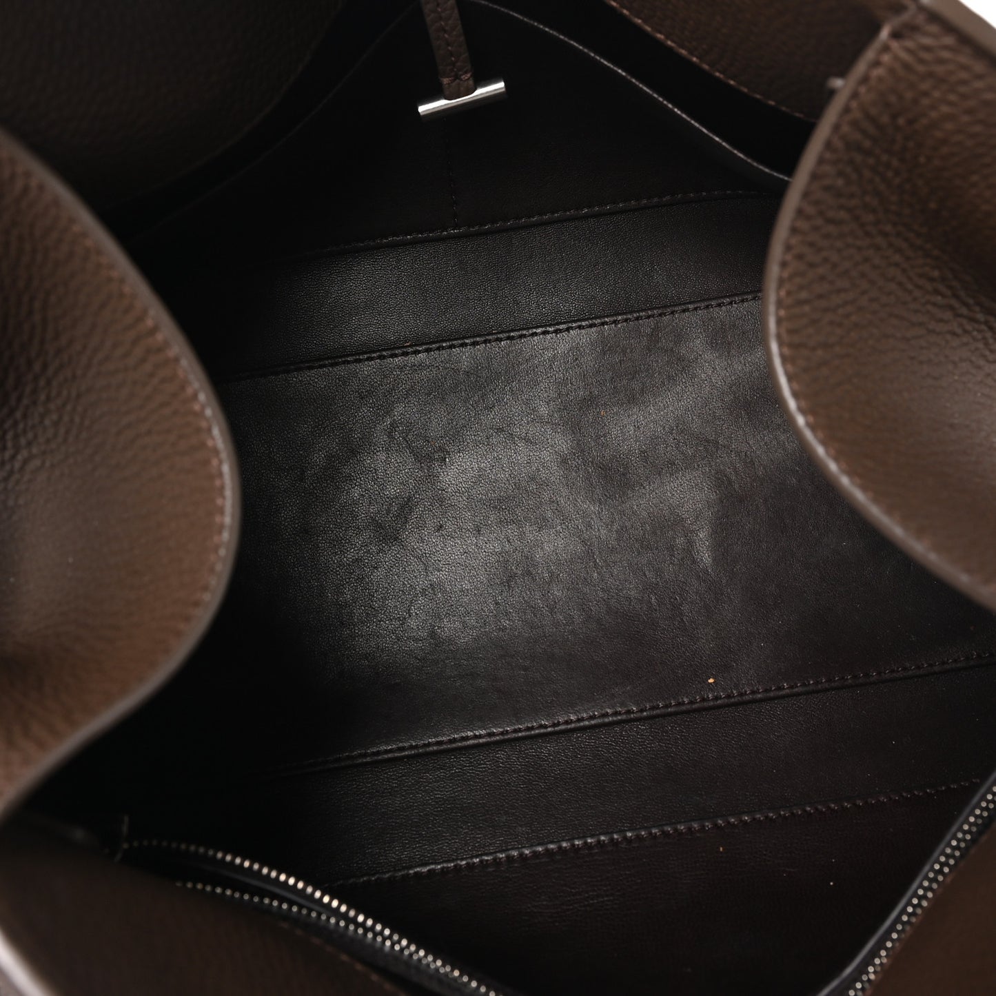 Matte Grained Calfskin Margaux Shoulder 12  Dark Olive