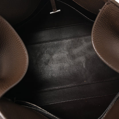 The Row Matte Grained Calfskin Margaux Shoulder 12  Dark Olive 5 of 9