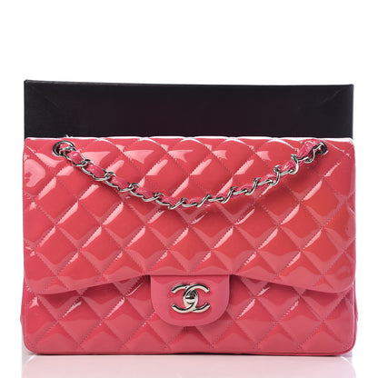 Chanel Patent Calfskin Quilted Jumbo Double Flap Fuchsia 14 of 14