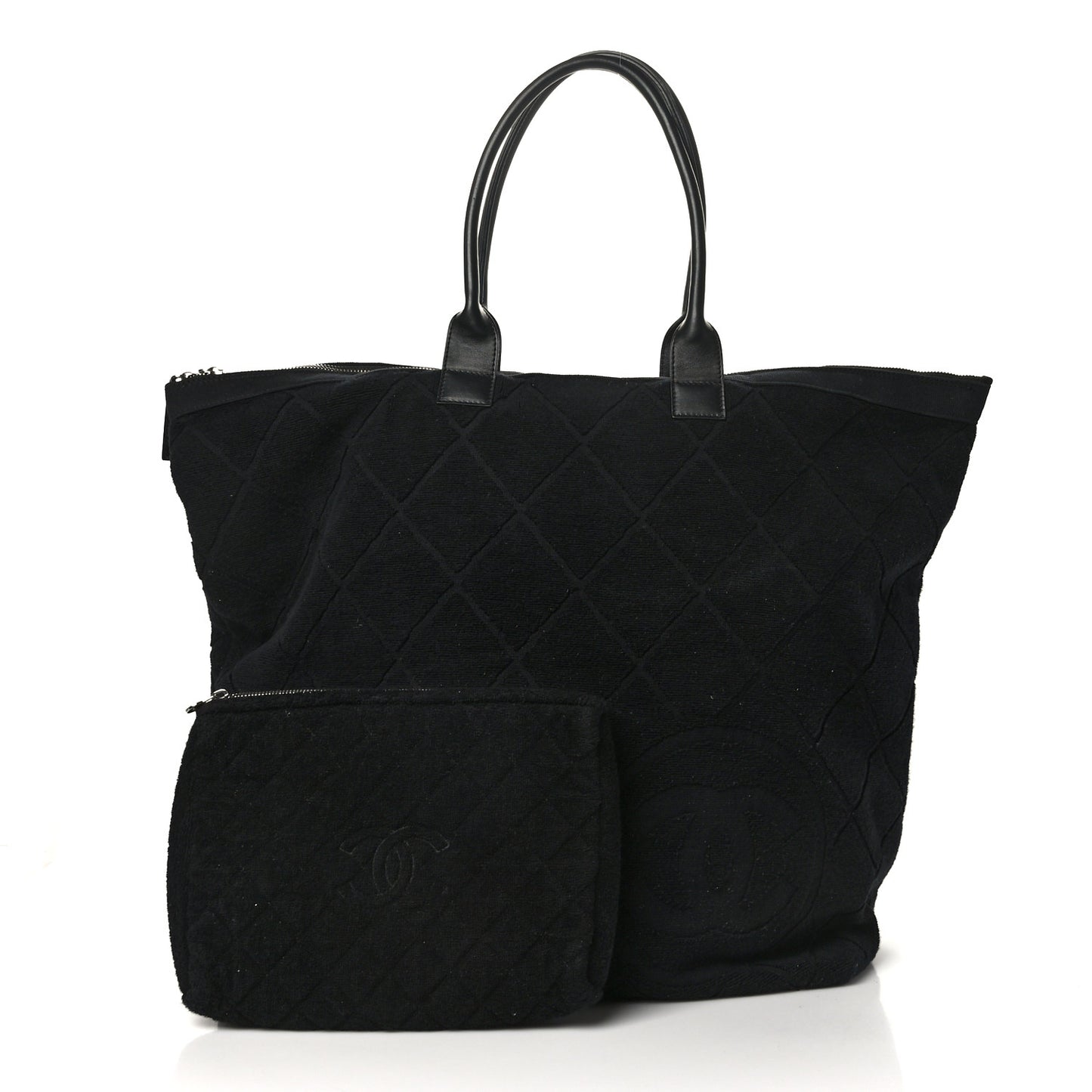 Terry Cotton CC Beach Tote Set Black