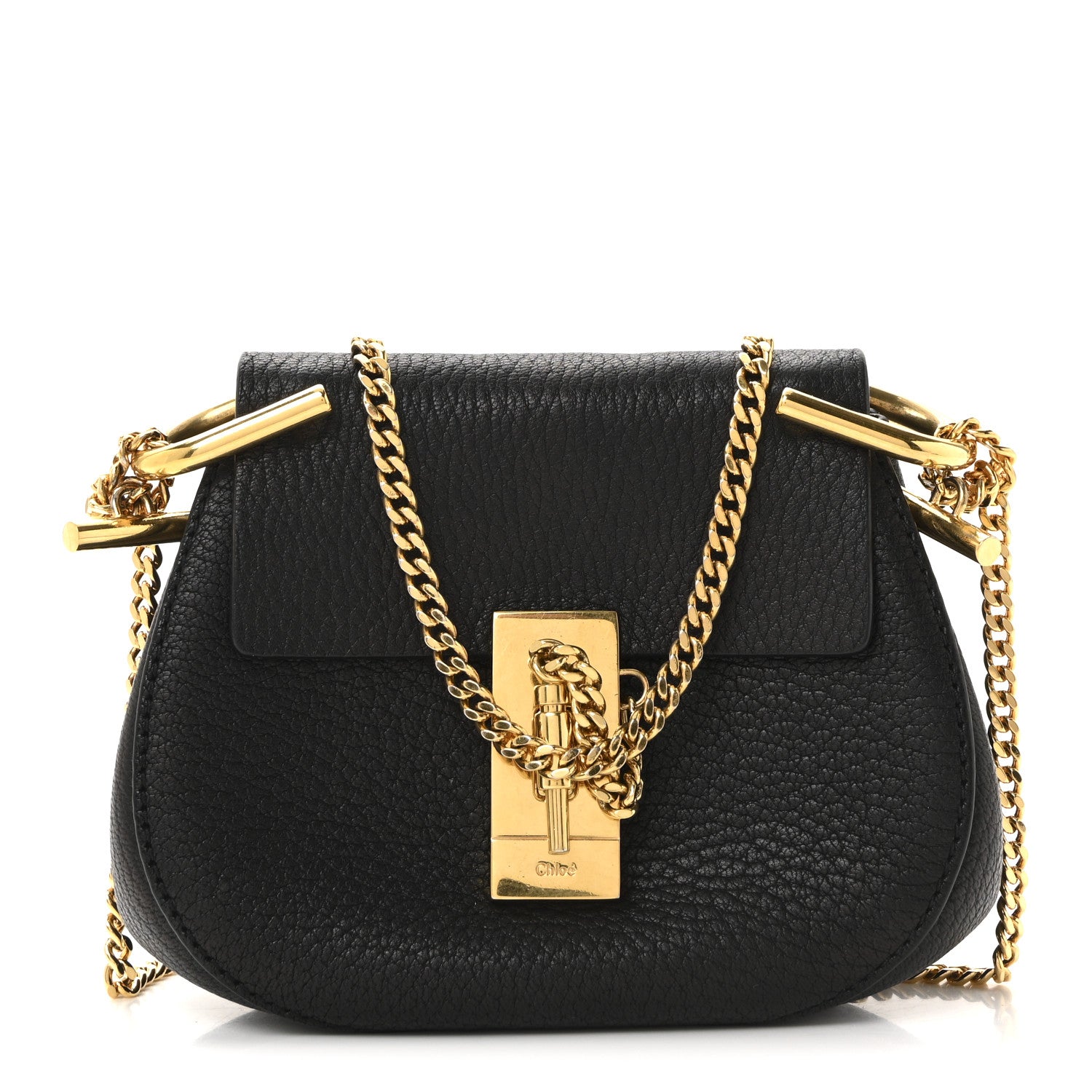 Chloe Grained Lambskin Nano Drew Shoulder Bag Black 1 of 8
