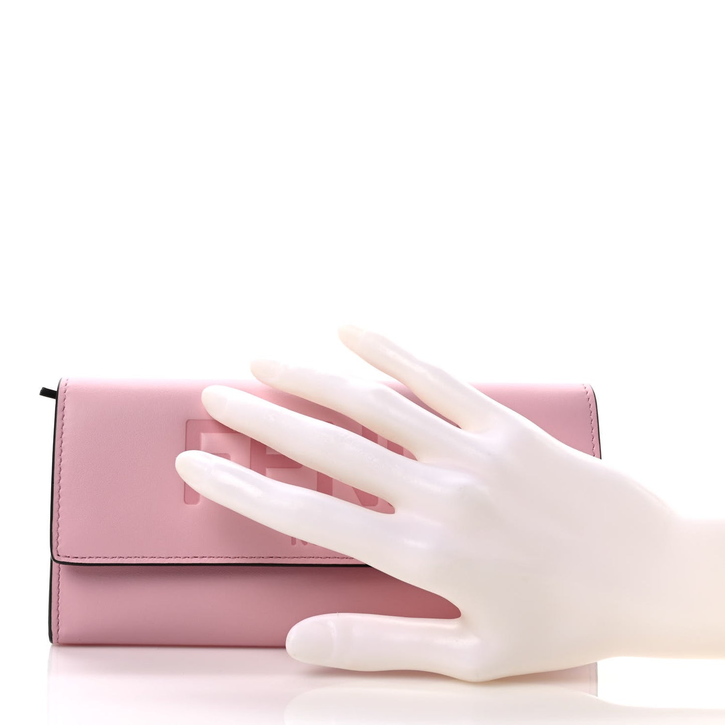 Vitello King Tamponato Logo Embossed Continental Wallet Rosa Acquerello
