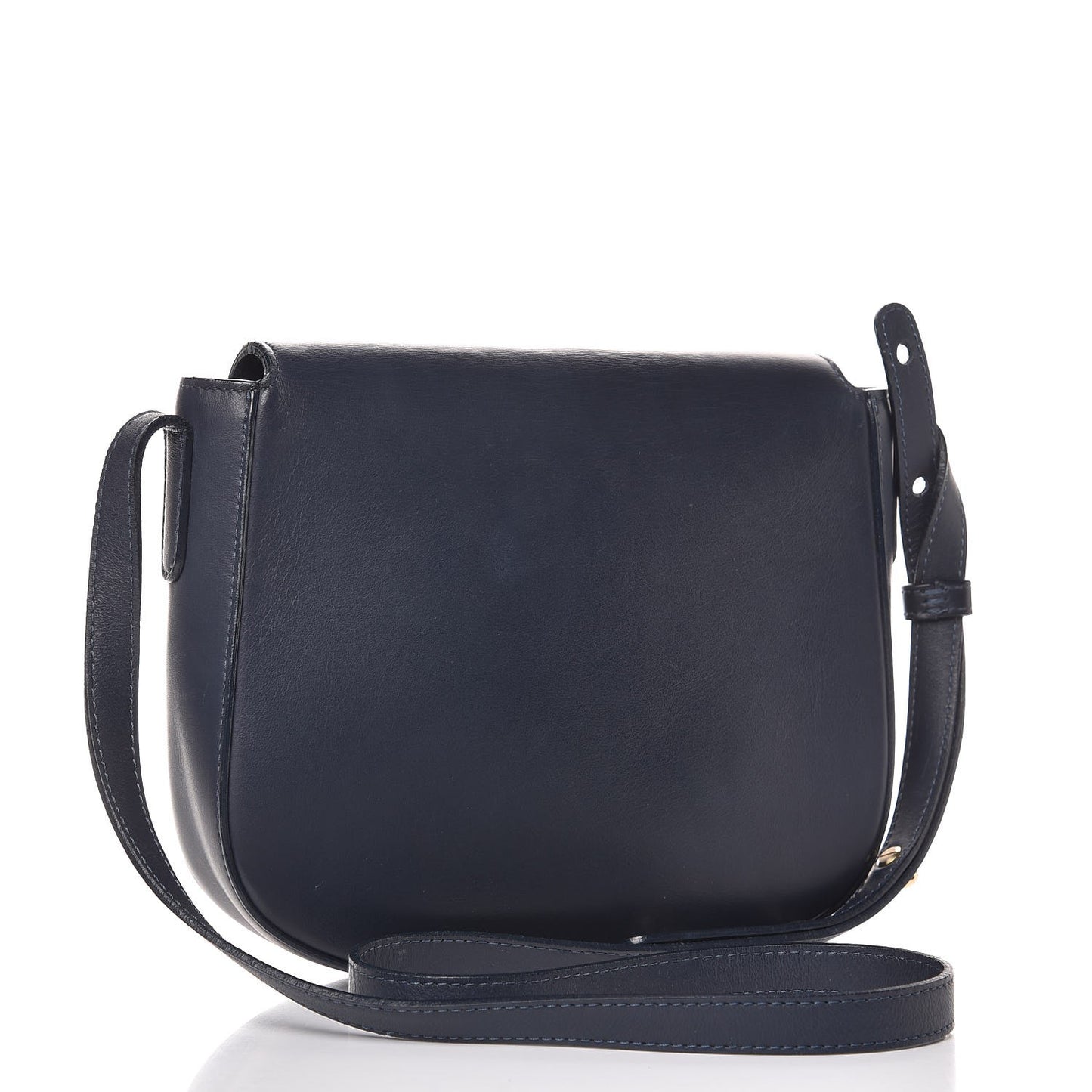 Calfskin Flap Crossbody Bag Blu