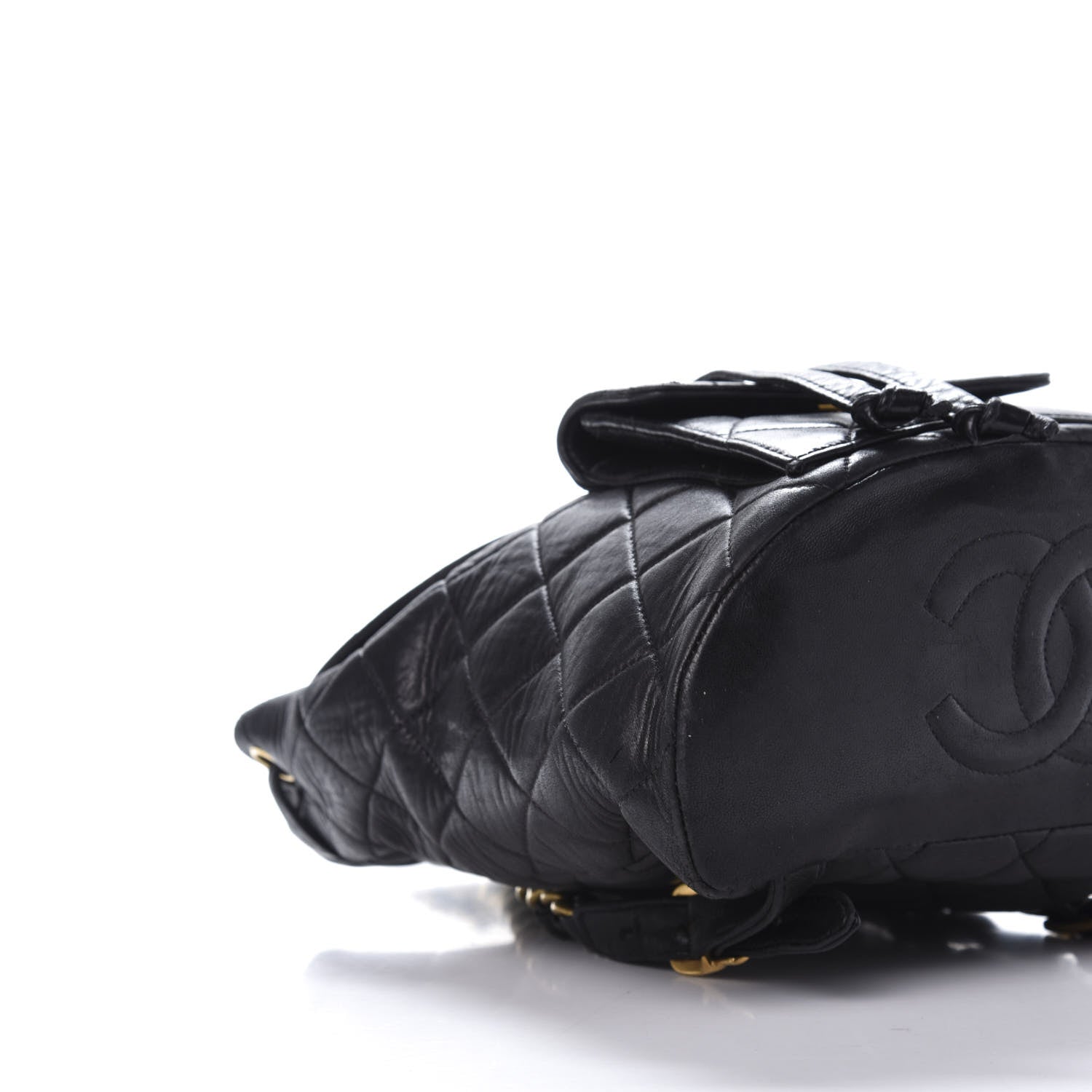 Chanel Lambskin Quilted Drawstring Backpack Black 5 of 16