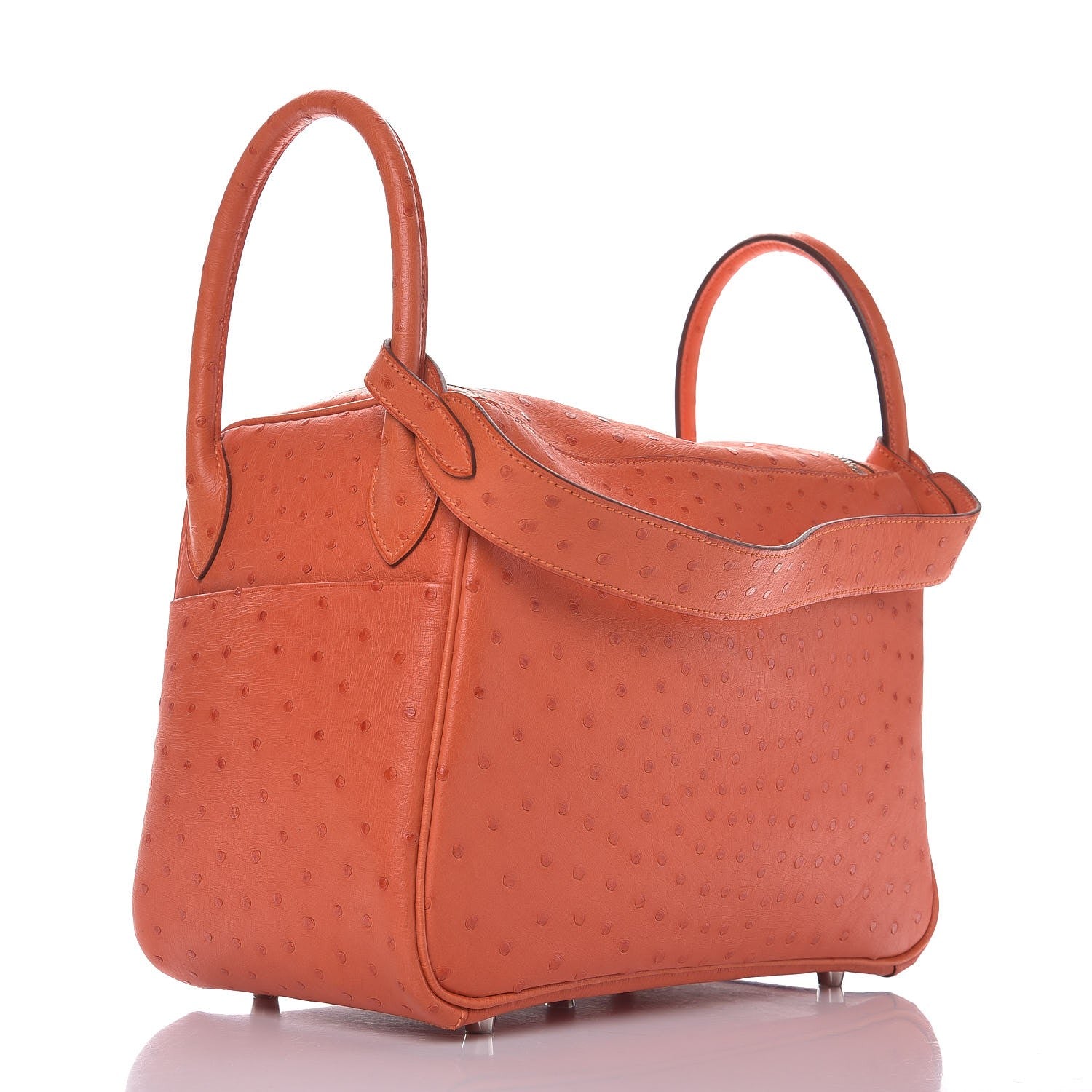 Hermes Ostrich Lindy 30 Tangerine 3 of 8