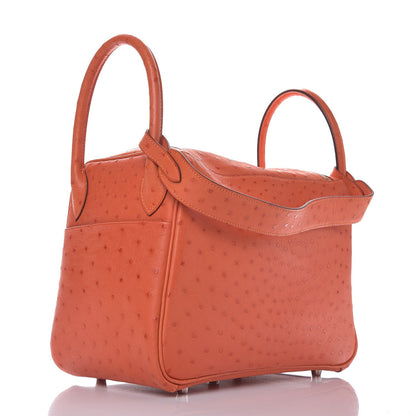 Hermes Ostrich Lindy 30 Tangerine 3 of 8