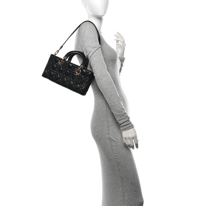 Christian Dior Lambskin Cannage Medium Lady D-Joy Black 2 of 10